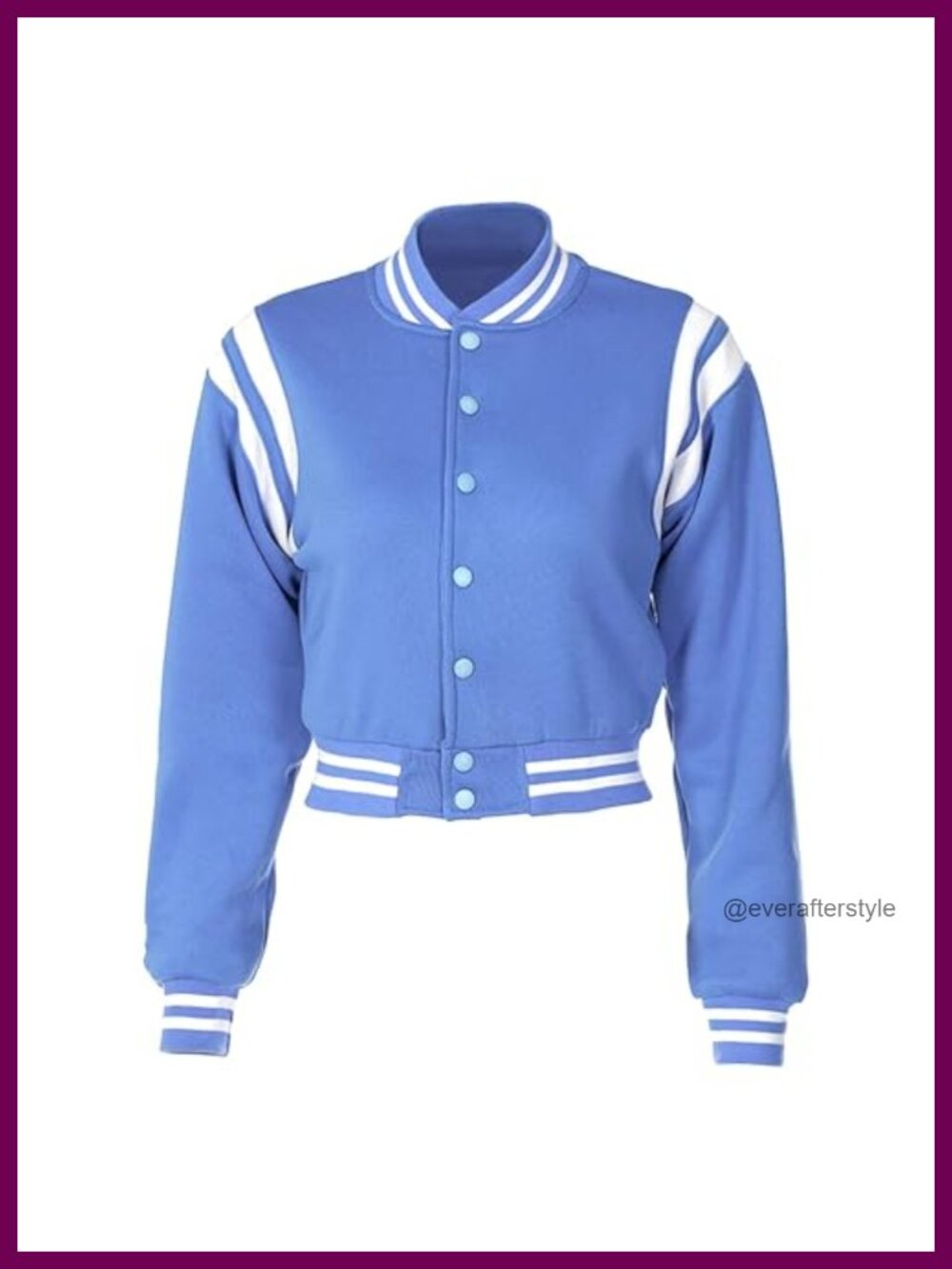 Varsity Baseball Jacket Crop Coat Lightweight Sportswear Snap Button